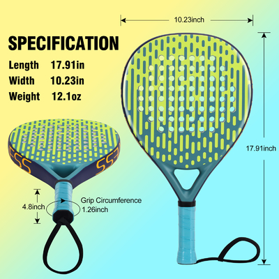 Forma padella Forma rotonda Woowave Design OEM Fibra di carbonio Padel Racket per sport