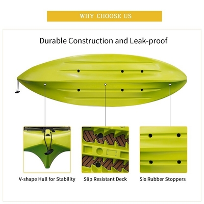 Materiale LLDPE Kayak da pesca singolo per divertimento familiare Capacità di carico 130 kg/287 libbre