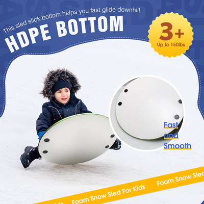 Requisiti del cliente 21 pollici verde IXPE Ski Snow Board Snow Tube Sled con maniglie