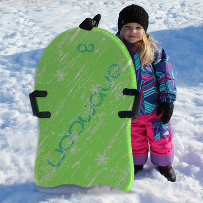 3&quot; Woowave Durable Green Adult Snow Ski Sled Migliori slitte da neve in schiuma per bambini e adulti 1&quot; Spessore della tavola