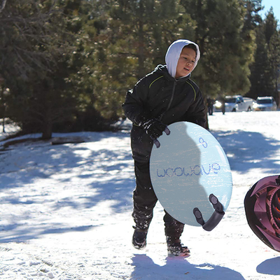 Green PE Foam Core Snowboard rotondo da 21 pollici per bambini in attività esterne invernali