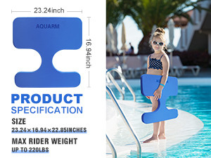 Tipo di sci acquatico sport XPE galleggiante sedile di sella per bambini 23.24 x 16.94 x 1.6 pollici