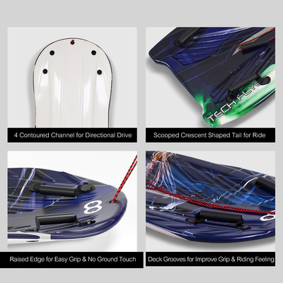 EPS Core Snow Sleds per gli adulti sci invernale Snowboard in plastica con maniglia a corda