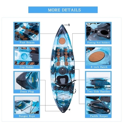 WOOWAVE Camouflage Kayak in plastica per una sola persona