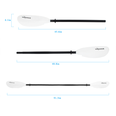Occasione Laghi Fiumi Woowave Kayak Paddle Alloia di alluminio 2 pezzi Paddle regolabile per barca