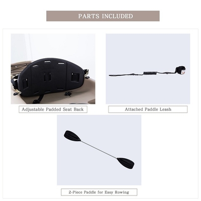 1 persona a pedali azionamento di pesca kayak a Woowave gonfiabile con caratteristiche standard guinzaglio