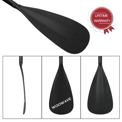 2.1lbs Woowave 3 pezzi SUP Paddle Board Barca Carbon Fiber Paddle Oar per la pesca Kayak