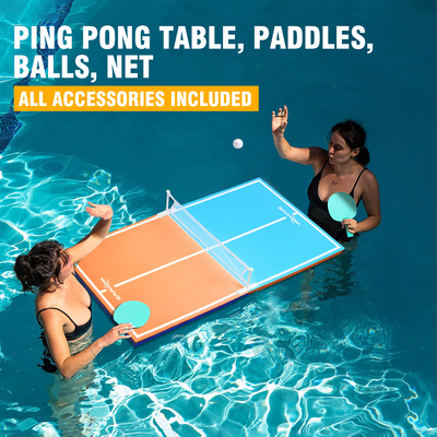 56' Tavolo di ping-pong galleggiante Gioco piscina vassoio galleggiante con padella e palla