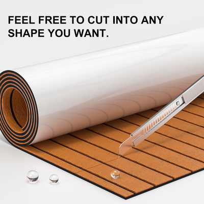 2400mm * 800mm Woowave Marine Boat Decking Design moderno personalizzato con adesivi 3M