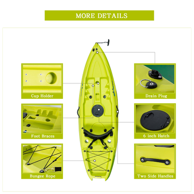 Woowave 2.2m Bambini Bambini Sea Kayak Canoa con accessori 14kg/31lbs Paddlers Max 1