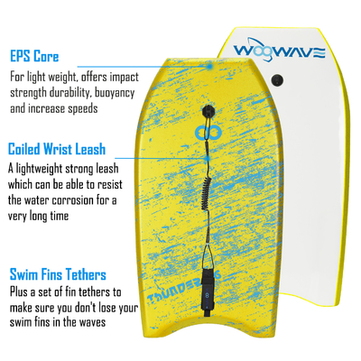 Bodyboard leggero da 36 pollici con peso di 1,17 libbre e capacità di carico fino a 65 libbre