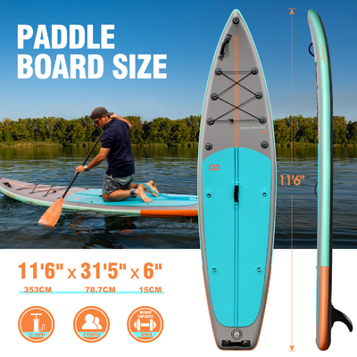 11'6&quot; x 31'5&quot; x 6&quot; Pallante Stand Up Paddle Board per Laghi Fiumi Ultra Design stabile