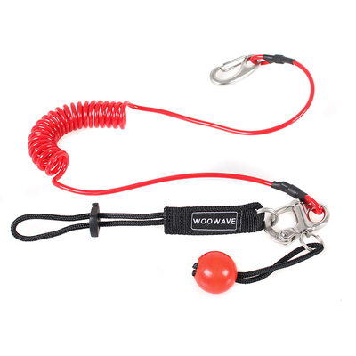 Logo di gomma Woowave Multicolore Kayak di pesca Paddle Leash con corda arrotolata 61.42 pollici