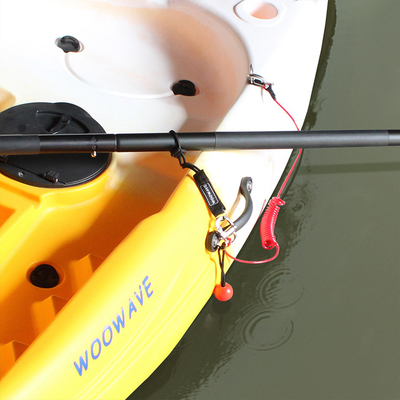 Logo di gomma Woowave Multicolore Kayak di pesca Paddle Leash con corda arrotolata 61.42 pollici