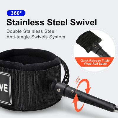 10' Coiled Leash Woowave's Key Pocket Design per la sicurezza di imbarco sul surf per adulti