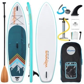 10'2' Woowave End Body Board for Lakes Rivers Leash di surf e accessori di pompa inclusi
