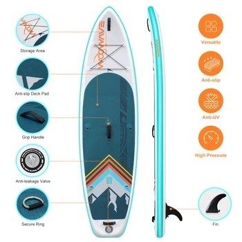 10'2' Woowave End Body Board for Lakes Rivers Leash di surf e accessori di pompa inclusi