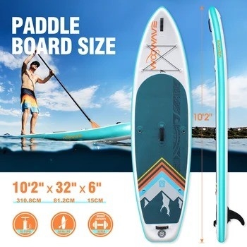 10'2' Woowave End Body Board for Lakes Rivers Leash di surf e accessori di pompa inclusi