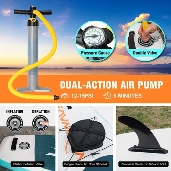 10'2' Woowave End Body Board for Lakes Rivers Leash di surf e accessori di pompa inclusi