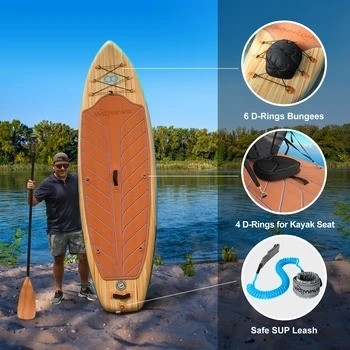 Leash di surf a colori personalizzati Woowave ISUP Bodyboard 10'2' per Lakes Rivers and Design