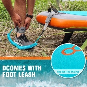 Leash di surf a colori personalizzati Woowave ISUP Bodyboard 10'2' per Lakes Rivers and Design