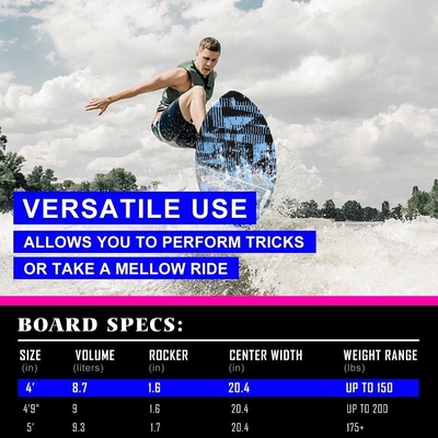 49' Wakesurf Glass Stand Up Paddle Board Surfboard Blu Applicabile Persone Unisex