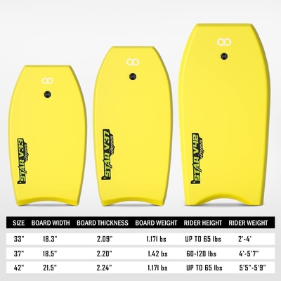 Kids Surfboard con guinzaglio a mano Blu/Giallo/Verde WOOWAVE Good core EPS Shortboard