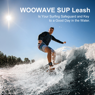 TPU Straight Surf Leash con bobina di poliuretano e cinghia per polso imbottita a uno strato