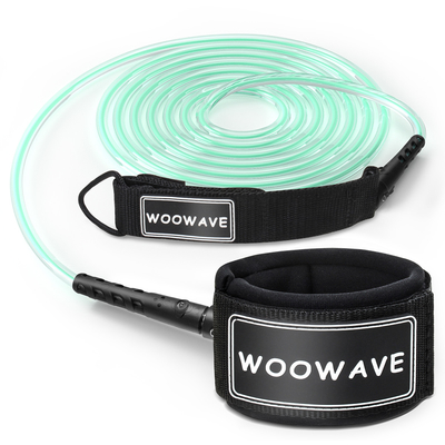 WOOWAVE 11ft SUP Leash Tieni la tavola chiusa con una bobina o un disegno dritto in arancione