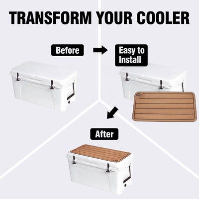 YETI Tundra 75 Cooler Pad Non Slip Adhesive Foam Pads con Travel Teak Rubber Mat