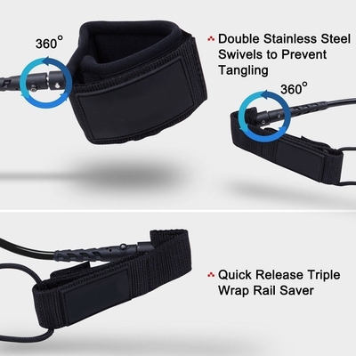 Shortboard Essential 6'7'8'9'10'11'12' Double Swivel Surf Leash per gli sport acquatici