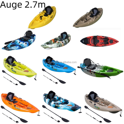 Kayak da pesca in HDPE di 2,7 metri grigio per il turismo e il canottaggio entro 90 caratteri