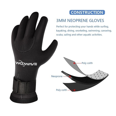 Neoprene a misura impermeabile 3 mm 5 dita Sport acquatici Snorkeling Guanti di canoa