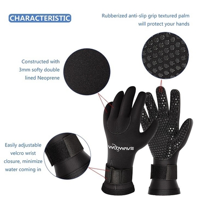 Neoprene a misura impermeabile 3 mm 5 dita Sport acquatici Snorkeling Guanti di canoa