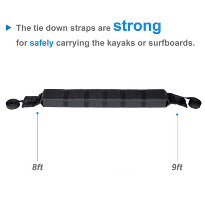 Scaffaletto universale per auto per kayak/surfboard Capacità di carico nero 65 kg Scaffaletto per tetto per kayak/surfboard