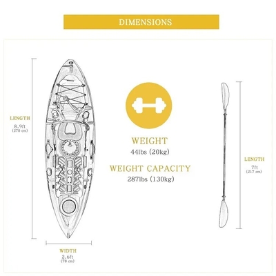 NO gonfiabile Drop Stitch Core River Pedal Kayak per 2 adulti Sedetevi e pescate comodamente