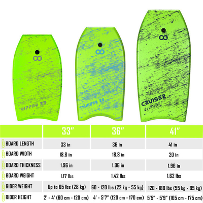 Inizia la tua avventura di surf con il guinzaglio e la pinna della tavola da surf Green Woowave da 33 pollici