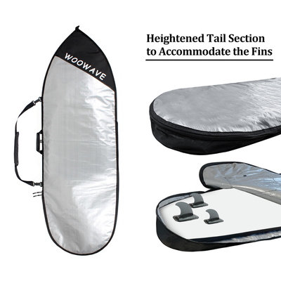 Ocean Waters Surfboard Bag Cover adatta le tavole da due metri con le pinne e le mantiene al sicuro