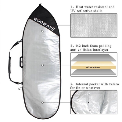 Ocean Waters Surfboard Bag Cover adatta le tavole da due metri con le pinne e le mantiene al sicuro