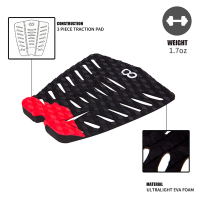 Deck Pad WOOWAVE Custom Surfboard Traction Pad SUP Pad di coda anteriore EVA Foam per il surf