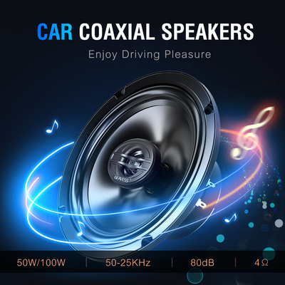 Set di 2 altoparlanti auto coassiali a gamma completa con subwoofer da 6,5 pollici e tweeter da 1500 Hz
