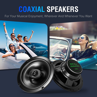 Set di 2 altoparlanti auto coassiali a gamma completa con subwoofer da 6,5 pollici e tweeter da 1500 Hz