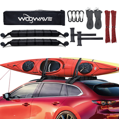 Borsa portatile inclusa Logo di etichetta tessuta Soft Kayak Roof Rack per tutte le auto