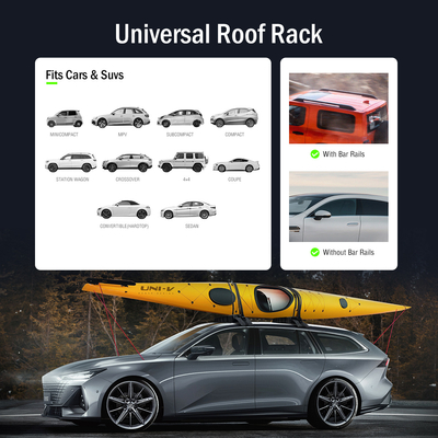 Borsa portatile inclusa Logo di etichetta tessuta Soft Kayak Roof Rack per tutte le auto