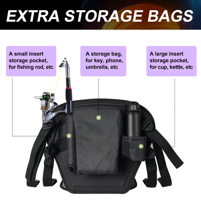 Piccola borsa inclusa nero più spessa stile seggiolino da kayak per la barca da pesca 20.2 * 18.6x2.9 pollici