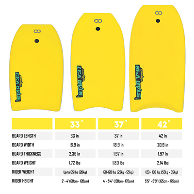 WOOWAVE 33&quot; 37&quot; 42&quot; Bodyboard PROFESSIONALE Livello di pratica EPS Design Leash Incluso