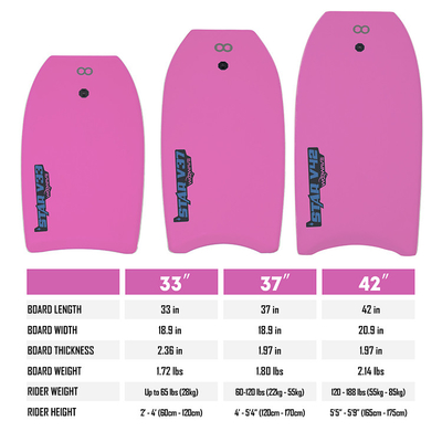 Bodyboard professionale da 37 pollici con attrezzature e accessori di surf personalizzati