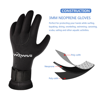 Guanti di surf a cinque dita in neoprene antiscivolo da 3 mm per immersioni e pesca a lancia