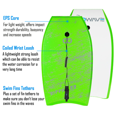 Unisex 36' Bodyboard XPE Tavolo gonfiabile con guinzaglio