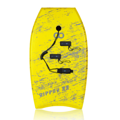 Disegno colore e logo personalizzato Giallo 33 pollici Bodyboard per il surf sui laghi Fiumi